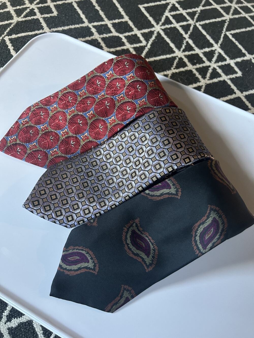 Lot of 3 Men's 100% Silk Designer Dress Ties